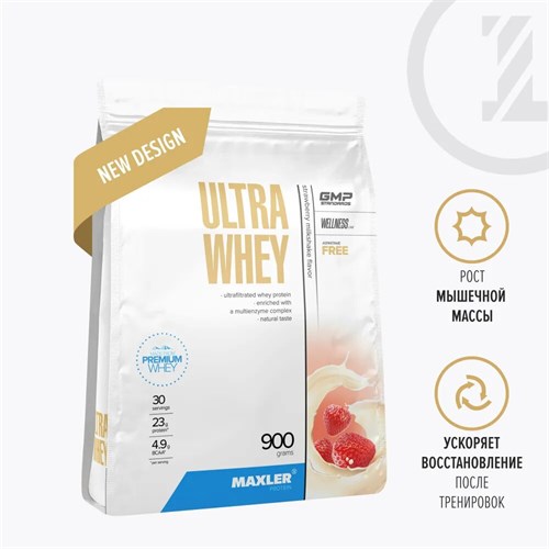 Maxler Ultra Whey 900г - клубника 04215