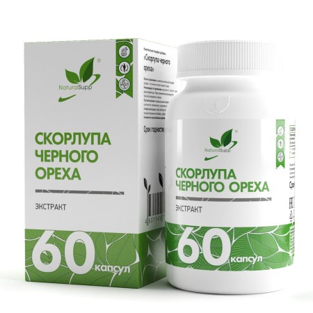 Natural Supp Скорлупа черного ореха 60 капс. 00-00000372