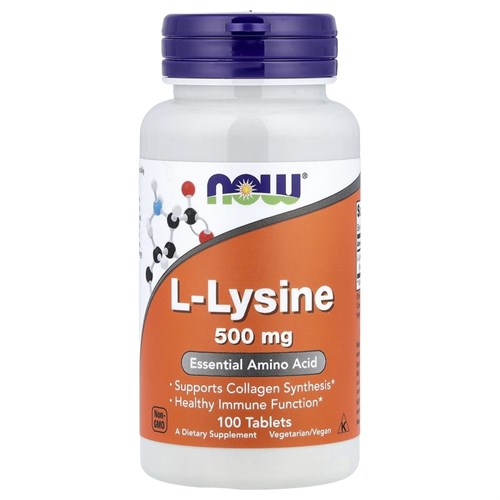 NOW L-Lysine (L-Lysine Hydrochloride) 500 мг 100 табл. 8436046977576