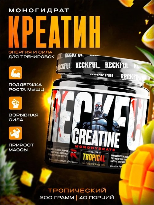 RECKFUL Creatine monohydrate 200г - тропический X128020899