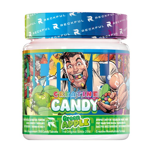 RECKFUL Creatine Candy 150 жев. табл. - зеленое яблоко 8436046977980