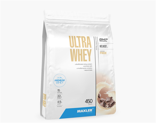 Maxler Ultra Whey 450г - клубничный молочный коктейль X9200156