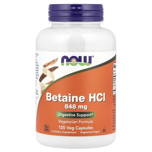 NOW Betaine HCL 648 мг 120 капс. 40909