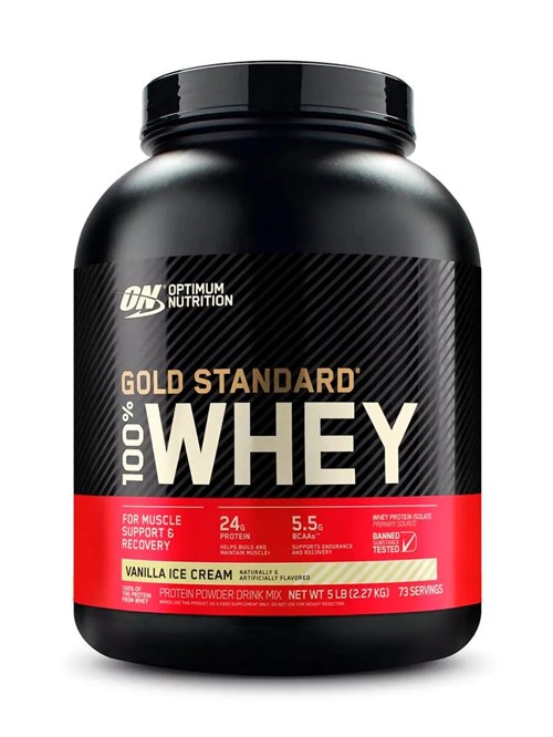 Optimum Nutrition 100% Whey Gold Standard 2270г - ванильное мороженое Годно до 14.12.2026 8436046978221