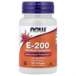 NOW Vitamin E-200 Mixed Toc 100 softgels 10362