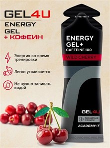 GEL4U Гель энергетический углеводный с кофеином , вкус Вишня, 60 гр. 90747