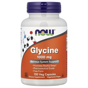 NOW Glycine 1000 mg 100 капсул 17942