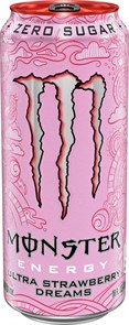 Monster Напиток энергетический Monster Ultra Strawberry Dreams (Клубника без сахара) 500мл Ирландия ж/б MK-00015376