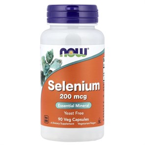NOW Selenium 200 mcg Yeast Free, 90 капсул 8436046977579