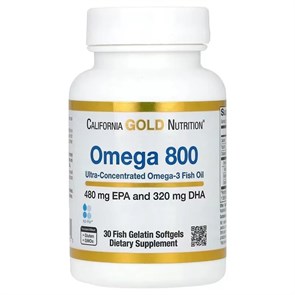 CALIFORNIA GOLD NUTRITION Omega 800 30 мяг капс 40908