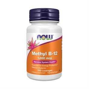 NOW Vitamin B-12 (Methylcobalamin) 1,000 mcg, 100 пастилок 21423