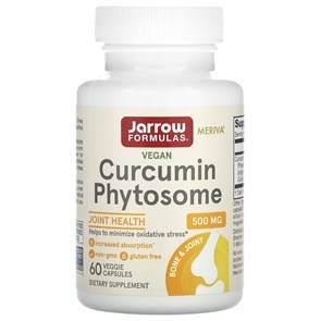 Jarrow Formulas Curcumin Phytosome 500 MG, фитосомы куркумина, 500 мг, 60 капсул 8436046977559