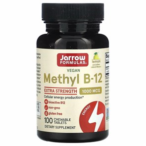 Jarrow Formulas Methyl B-12, Methylcobalamin 500 MCG, Метил В-12, Метилкобаламин, 500 мкг, 100 жев таблеток 8436046977537