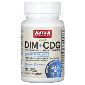 Jarrow Formulas DIM + CDG, Дииндолилметан + Д-глюкарат кальция, (30 капсул) 8436046977536