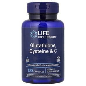LIFE EXTENSION  Glutathione, Cysteine &amp; C 100 capsules 30879