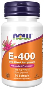 NOW Vitamin E-400 IU With Mixed Tocopherols 50 софтгель 29125