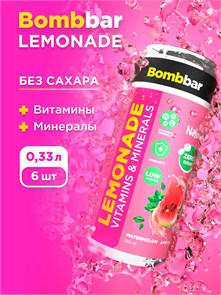 Bombbar Напиток витаминизированный Лимонад со вкусом арбуза 330 мл 40936