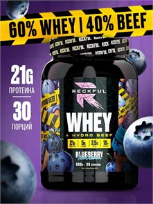 Reckful ® Whey + Beef protein 900g 30 serv (Черничное мороженое) X262013945