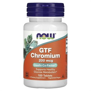 NOW GTF CHROMIUM 200mcg 100 TABS 8436046977574