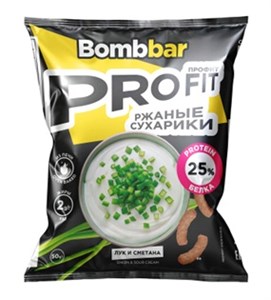 BOMBBAR Протеиновые сухарики со вкусом "Сметана и зеленый лук" 50 г 8436046977913