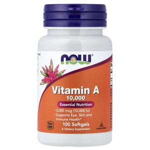 NOW Vitamin A 10000 100 капс Годно до 31.08.2026 8436046978063
