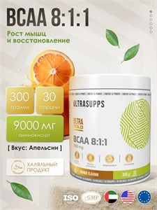 ULTRASUPPS Ultra Gold BCAA 8:1:1 300 г - апельсин Годно до 30.09.2026 8436046978251