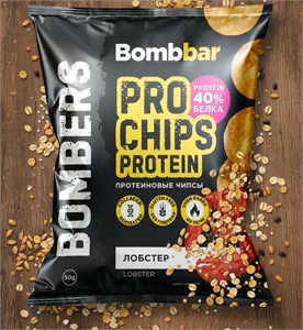 BOMBBAR Чипсы цельнозерновые протеиновые 50г - лобстер Годно до 16.01.2027 8436046978988