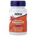 NOW Vitamin D-3 1000 IU Chewable, 180 жевательных таблеток 8530
