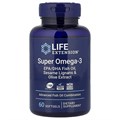 Life Extension Super Omega-3 EPA/DHA Fish Oil Sesame Lignans & Olive Extract 60 softgels 05501